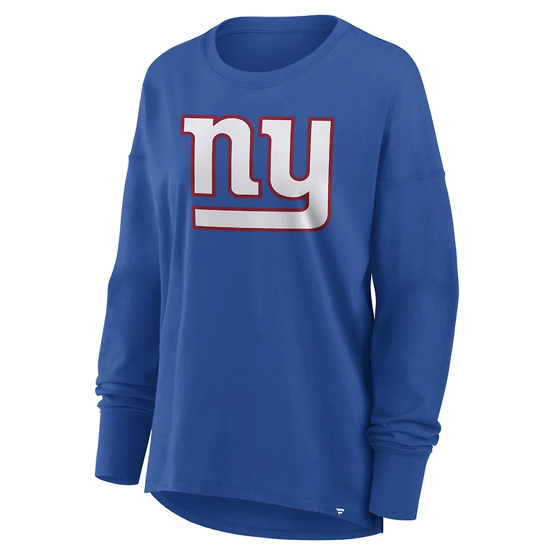 Women's Fanatics Royal New York Giants Relaxed Hip Essential Long Sleeve T-Shirt