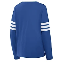 Women's Fanatics  Royal New York Giants Team First Coverage Scheme Lace-Up Long Sleeve T-Shirt