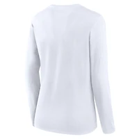 T-shirt à manches longues en coton léger Fanatics White New York Giants pour femmes