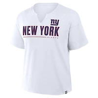 T-shirt boxy blanc fanatique des New York Giants Redzone pour femme