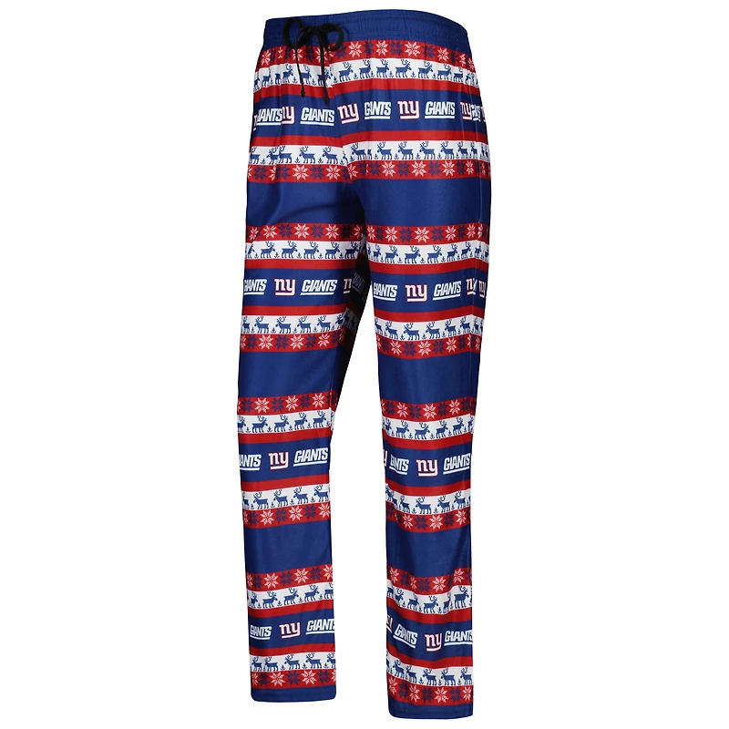 FOCO Royal New York Giants Holiday Ugly Ensemble de pyjama pour femme