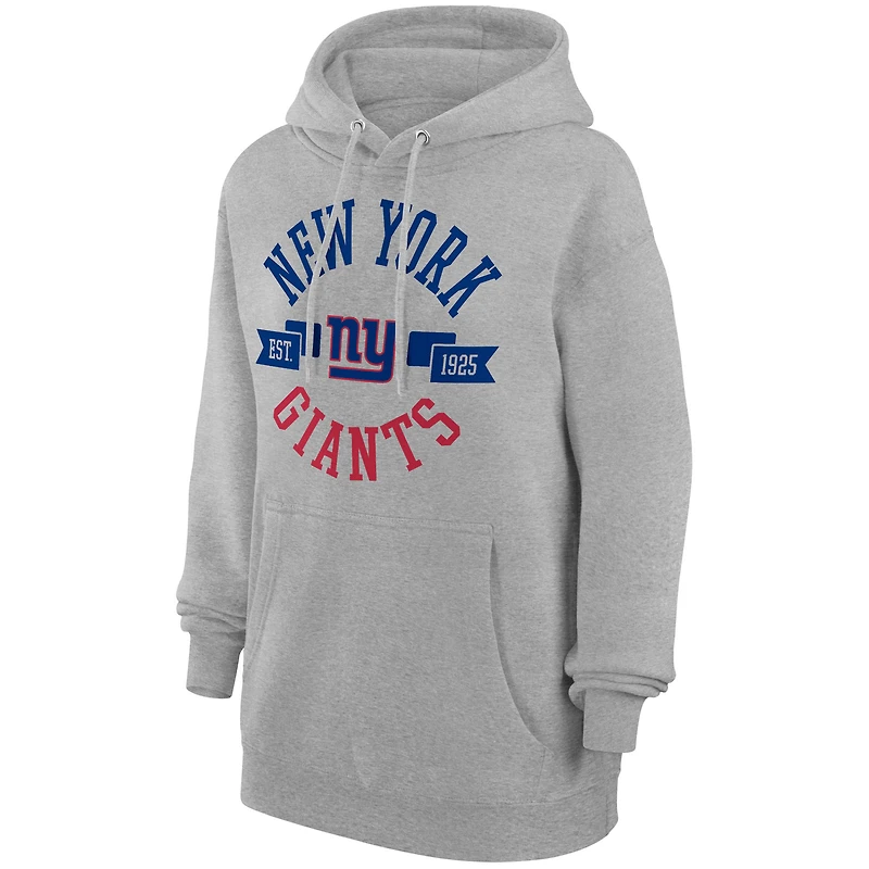 Sweat à capuche en polaire pour femme G-III 4Her par Carl Banks, gris chiné, motif City Graphic Team des New York Giants