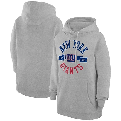 Sweat à capuche en polaire pour femme G-III 4Her par Carl Banks, gris chiné, motif City Graphic Team des New York Giants