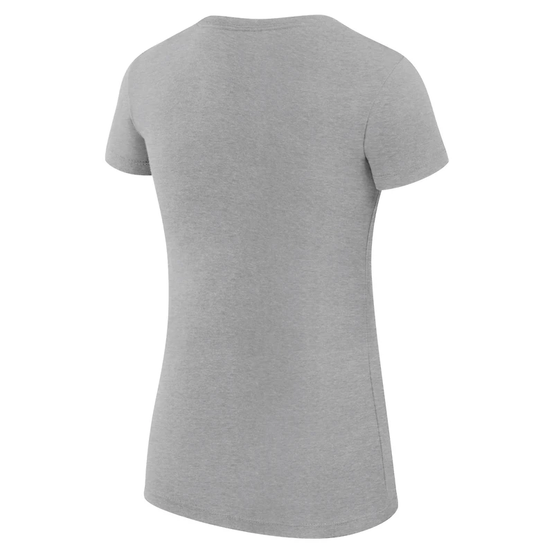 T-shirt léger à imprimé Love pour femme G-III 4Her par Carl Banks, gris chiné, coupe ultra-ajustée, des New York Giants