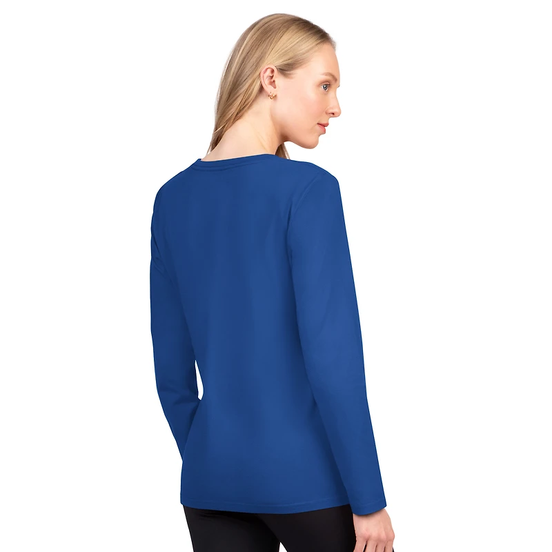 T-shirt à manches longues G-III 4Her pour femme par Carl Banks Royal New York Giants, meilleur jeu