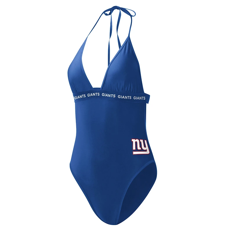 Women's G-III 4Her by Carl Banks Royal New York Giants Full Count One-Piece Swimsuit