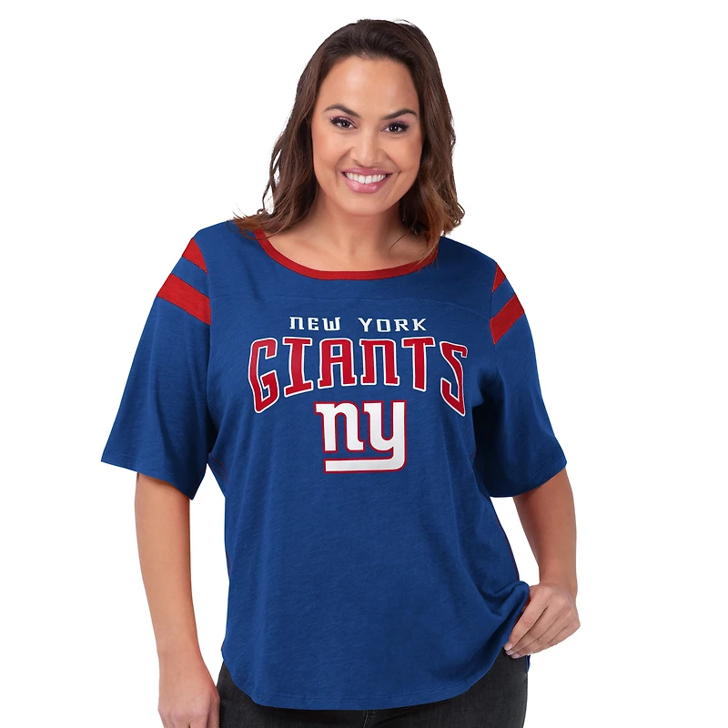 T-shirt Linebacker G-III 4Her by Carl Banks Royal New York Giants pour femme