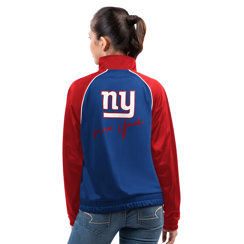 Veste de survêtement zippée G-III 4Her par Carl Banks Royal New York Giants Replay pour femme