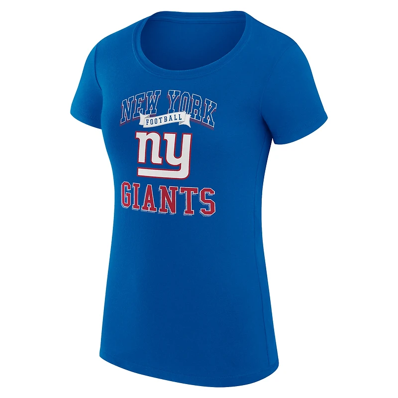 T-shirt léger et ultra-ajusté G-III 4Her par Carl Banks Royal New York Giants pour femme avec logo de l'équipe