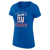 T-shirt léger et ultra-ajusté G-III 4Her par Carl Banks Royal New York Giants pour femme avec logo de l'équipe