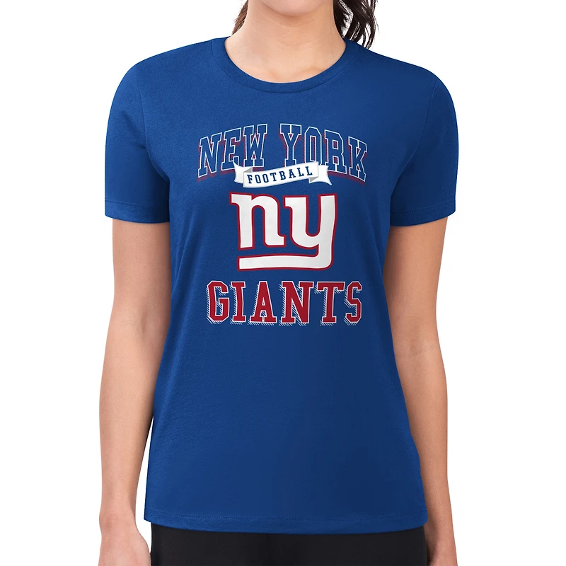 T-shirt léger et ultra-ajusté G-III 4Her par Carl Banks Royal New York Giants pour femme avec logo de l'équipe