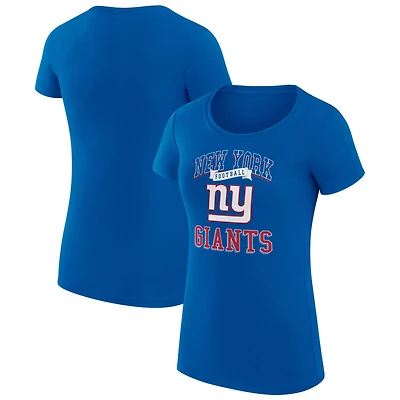 T-shirt léger et ultra-ajusté G-III 4Her par Carl Banks Royal New York Giants pour femme avec logo de l'équipe