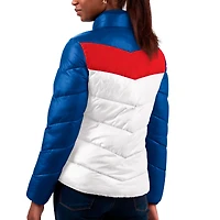 Veste matelassée entièrement zippée New Star G-III 4Her par Carl Banks pour femmes, blanc/royal, York Giants