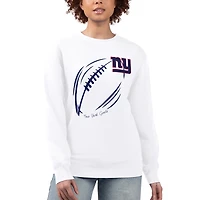 Sweat-shirt à capuche en molleton tri-blend blanc G-III 4Her by Carl Banks pour femme, avec logo des New York Giants