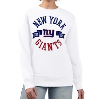 Sweat-shirt en polaire blanc à imprimé graphique G-III 4Her par Carl Banks pour femme, grand format, des New York Giants