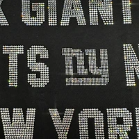 Women's Gameday Couture Black New York Giants Oversized Hype Era Rhinestone Text Sweatshirt