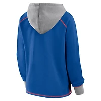 Sweat à capuche col en V et logo Athletic Royal New York Giants Boom Fleece pour femme