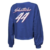 Women's Majestic Threads Cam Skattebo Royal New York Giants Script Name & Number Long Sleeve T-Shirt