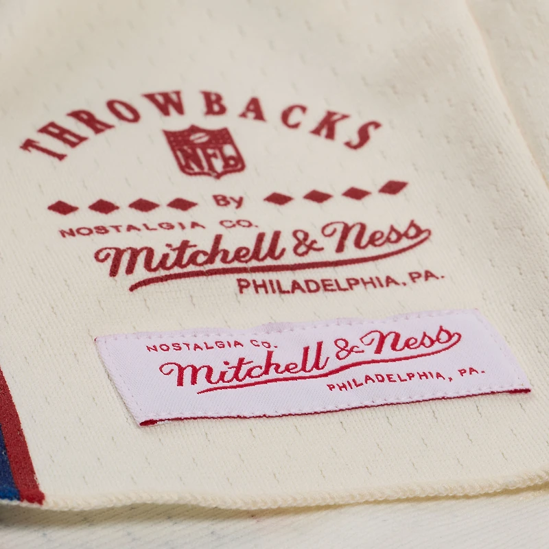 Maillot court Mitchell & Ness pour femme, couleur crème, commémorant Lawrence Taylor, joueur retraité des Giants de New York.