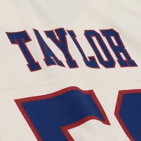 Women's Mitchell & Ness Lawrence Taylor Cream New York Giants Retired Player Cropped Fashion Jersey