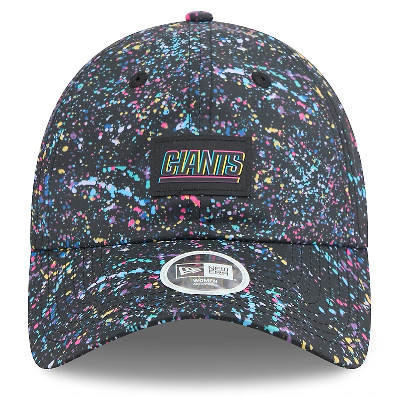 Women's New Era  Black New York Giants 2025 NFL Crucial Catch Pony Tail Adjustable Hat