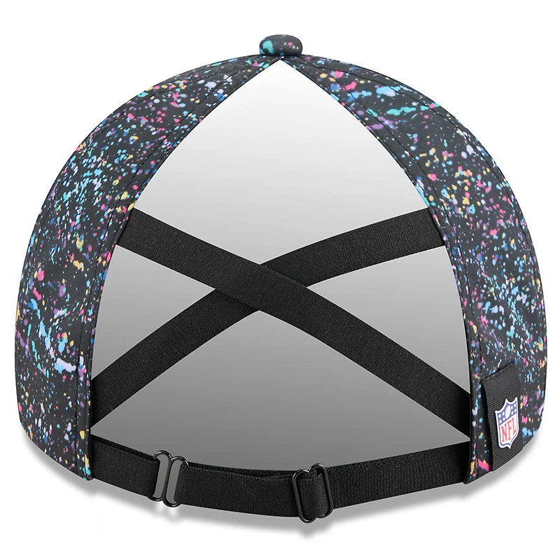 Women's New Era  Black New York Giants 2025 NFL Crucial Catch Pony Tail Adjustable Hat