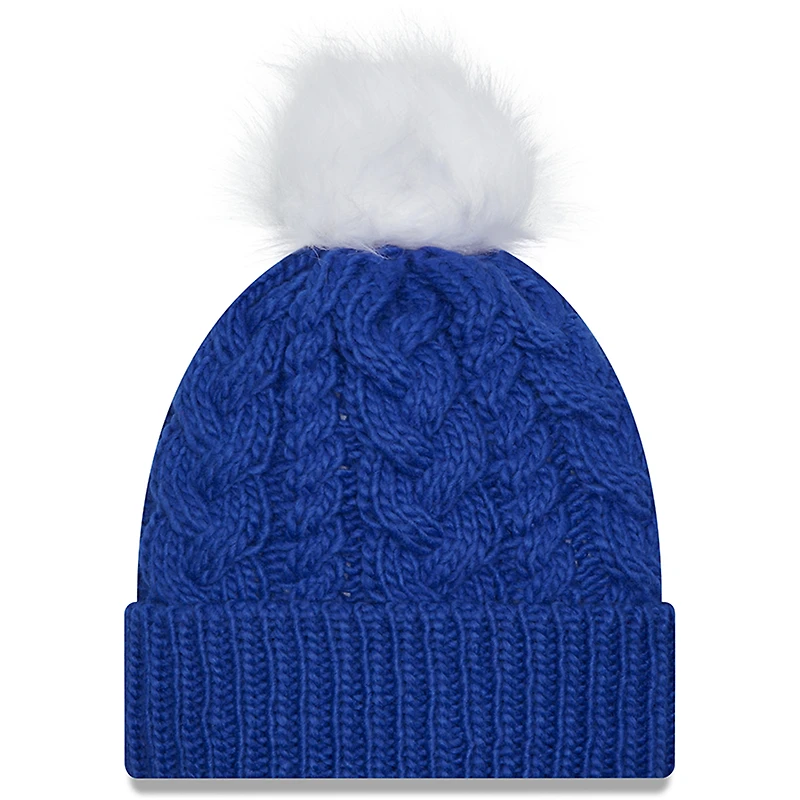Bonnet en tricot à revers New Era New York Giants pour femme avec pompon