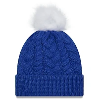 Bonnet en tricot à revers New Era New York Giants pour femme avec pompon
