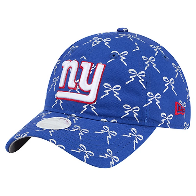 Casquette ajustable New Era Royal New York Giants Ribbon 9TWENTY pour femme