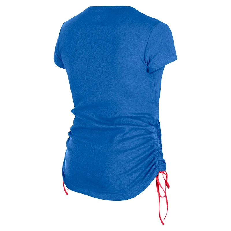 T-shirt froncé sur le côté des Royal New York Giants Era pour femme