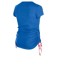T-shirt froncé sur le côté des Royal New York Giants Era pour femme