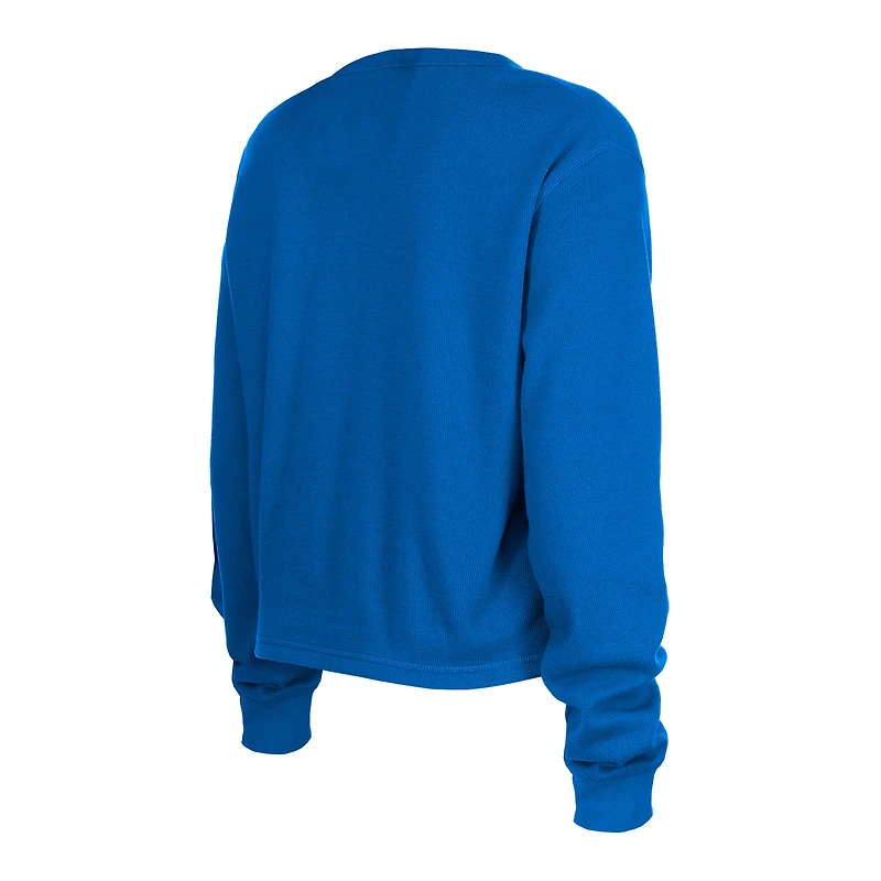 T-shirt court thermique à manches longues New Era Royal York Giants Sport Night pour femme