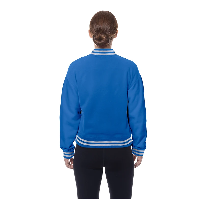 Veste polaire à boutons-pression New Era Royal York Giants Throwback pour femme