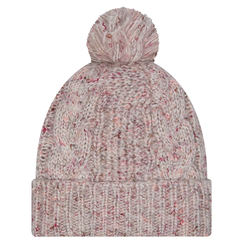 Bonnet en tricot à revers tendance avec pompon pour femme New Era Stone New York Giants