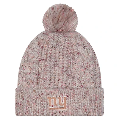 Bonnet en tricot à revers tendance avec pompon pour femme New Era Stone New York Giants
