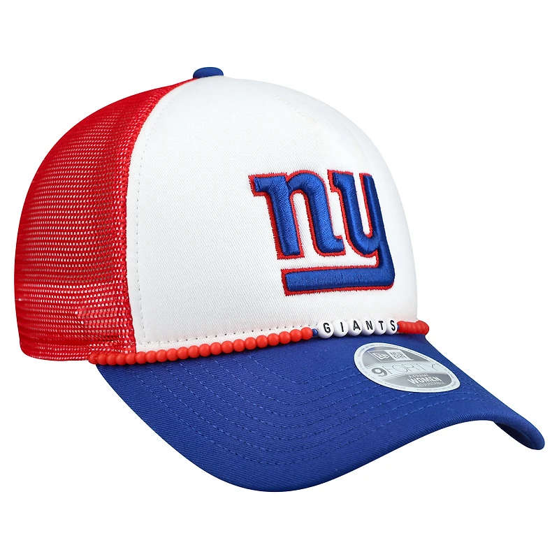 Bracelet d'amitié New Era blanc/bleu royal pour femme, casquette ajustable 9FORTY des New York Giants