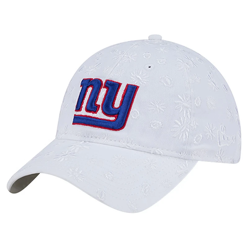 Casquette ajustable New Era blanche à imprimé floral New York Giants 9TWENTY pour femme