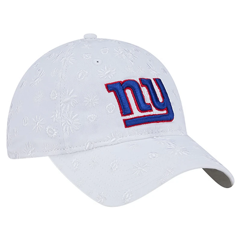 Casquette ajustable New Era blanche à imprimé floral New York Giants 9TWENTY pour femme