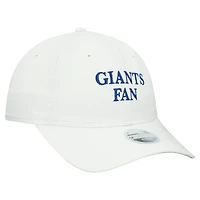 Casquette ajustable New Era blanche New York Giants Team Fan 9TWENTY pour femme