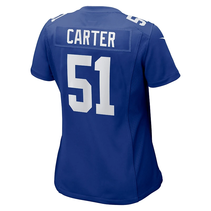 Maillot Nike Abdul Carter Royal pour femme, choix de premier tour des Giants New York