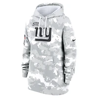 Women's Nike Arctic Camo New York Giants 2024 Salute To Service Club Fleece Oversized Pullover Hoodie