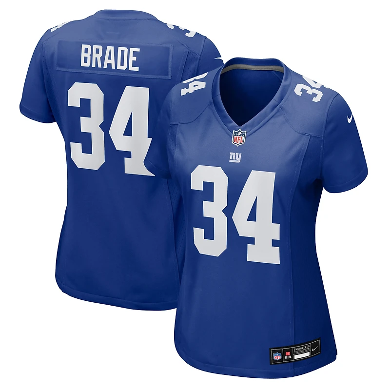 Women's Nike Beau Brade  Royal New York Giants Team Game Jersey