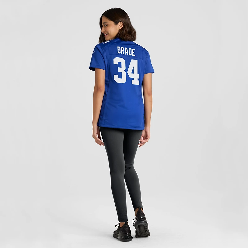 Women's Nike Beau Brade  Royal New York Giants Team Game Jersey