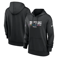 Chandail à capuchon Therma Performance pour femme Nike New York Giants 2022 Crucial Catch - Noir