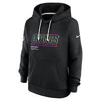 Sweat à capuche Nike noir Dri-FIT NFL Crucial Catch Sideline pour femme, édition spéciale New York Giants 2025