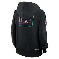 Sweat à capuche Nike noir Dri-FIT NFL Crucial Catch Sideline pour femme, édition spéciale New York Giants 2025