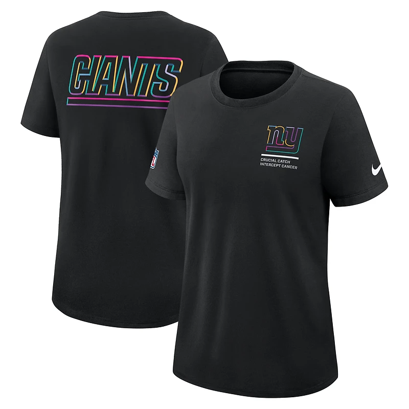 T-shirt Nike noir New York Giants 2025 NFL Crucial Catch Tri-Blend Dri-FIT pour femme