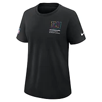 Women's Nike Black New York Giants 2025 NFL Crucial Catch Tri-Blend Dri-FIT T-Shirt