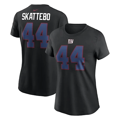 Women's Nike Cam Skattebo Black New York Giants Name & Number T-Shirt
