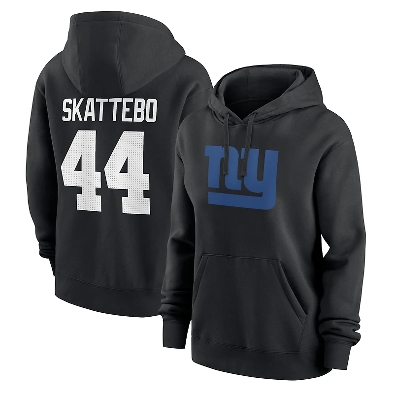 Sweat à capuche polaire Nike Cam Skattebo noir pour femme, avec nom et numéro du joueur des Giants de New York